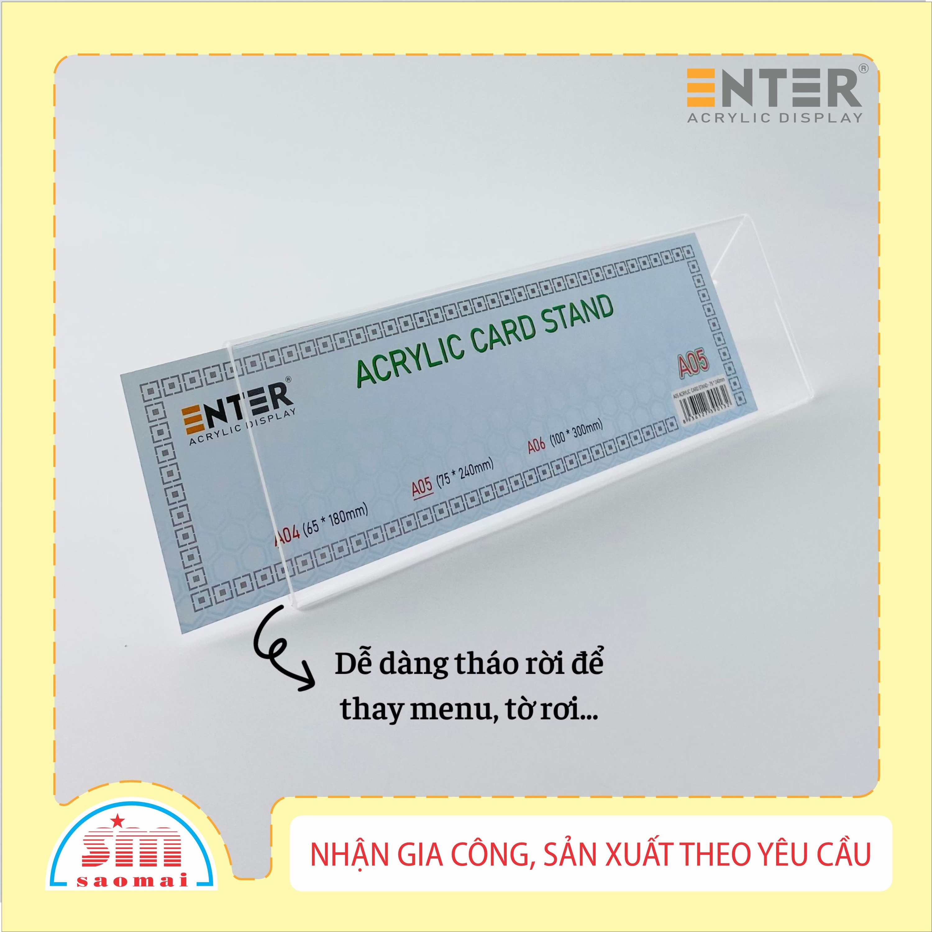 Kệ mica chức vụ 2 mặt Enter A05 240x75mm trung