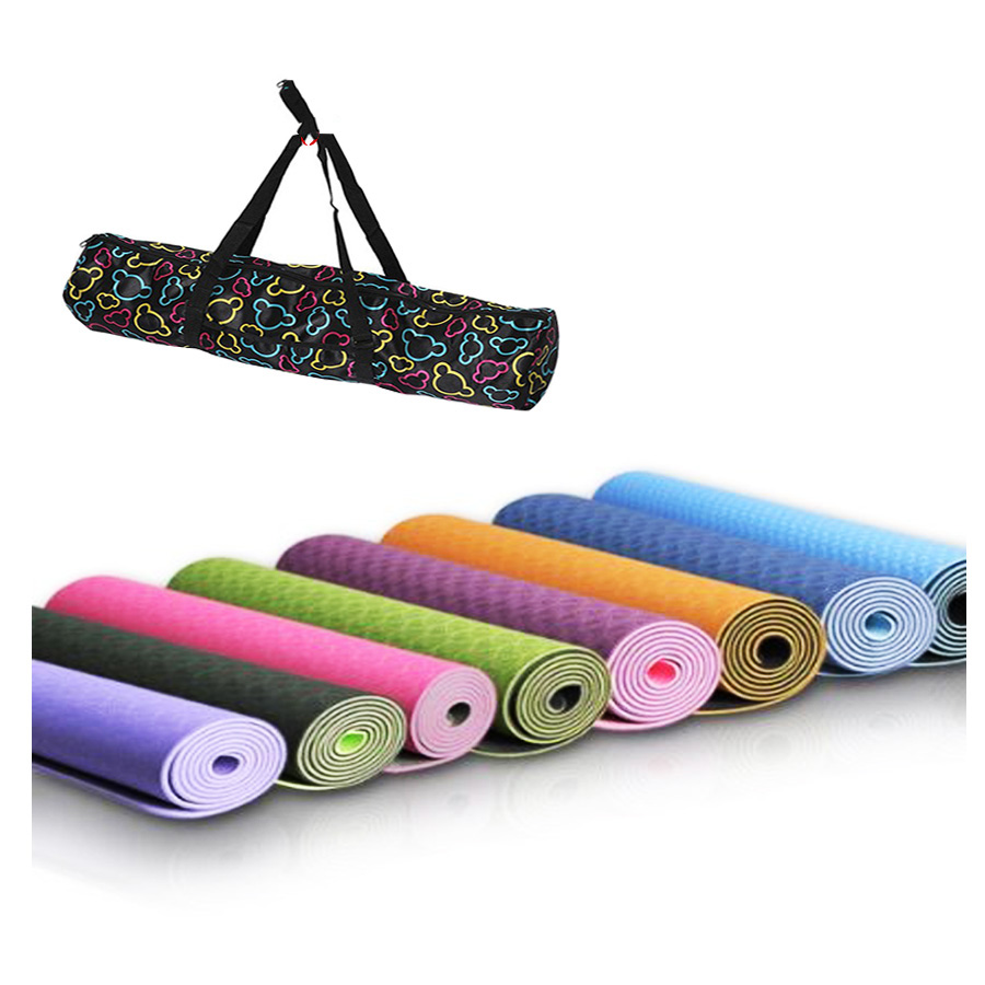 Thảm Tập Yoga TPE 2 Lớp 6mm Cao Cấp Tặng Kèm Túi Đựng Tiện Dụng