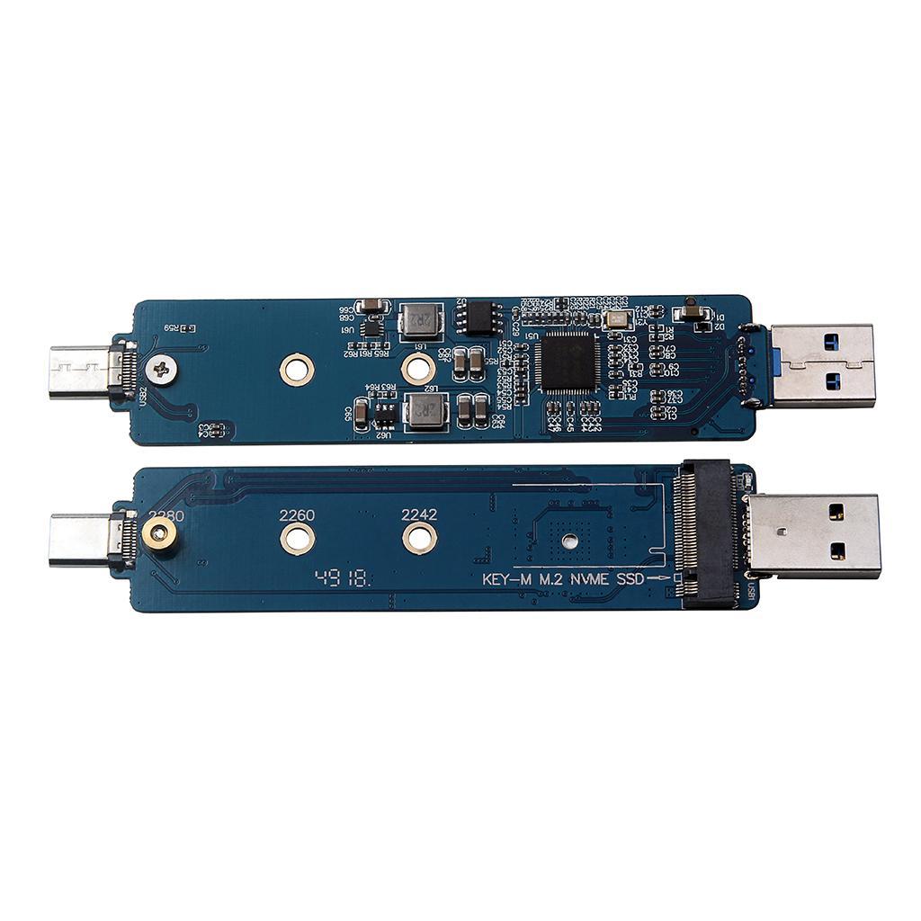 M.2     Enclosure to USB3.1 Type-A/C  10Gbps M.2