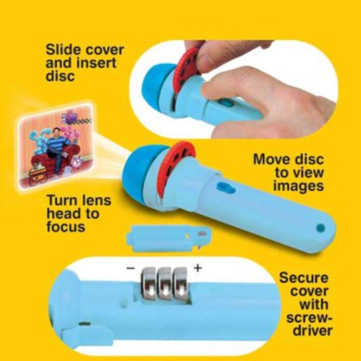 Đồ chơi đèn pin flashlight chủ đề Blue’s Clues &amp; You Brainstorm NIC1001