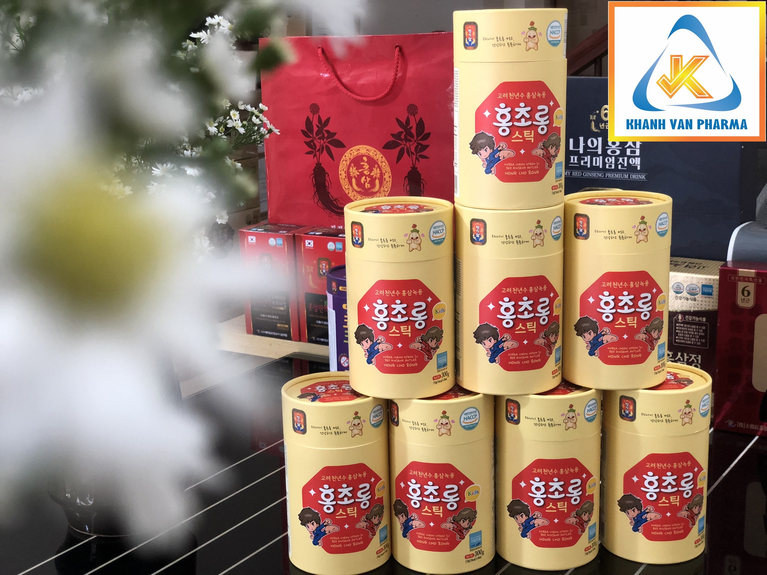 Nước Hồng Sâm Nhung Hươu Hàn Quốc Trẻ Em - MYEONG KI SAM - Hàng nội địa Hàn Quốc - nhập khẩu chính ngạch - Hộp 300g - Vị sữa chua, bổ sung thêm vitamin, khoáng chất