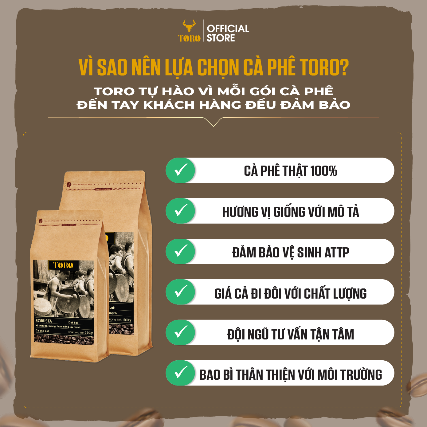 Cà Phê Bột Toro Robusta Nguyên Chất 100% | TORO FARM