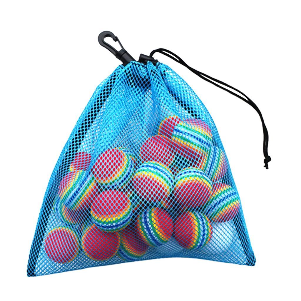 Durable Mesh Net Bag Golf Tennis Ball Carrying Holder Storage Pouch 2pcs