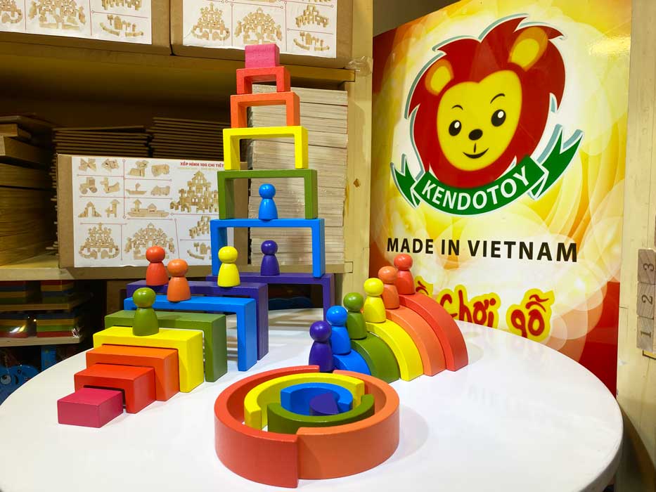 Bộ xếp hình cầu vồng khối xây dựng tạo hình Montessori, đồ chơi xếp hình 3D, giáo cụ mầm non