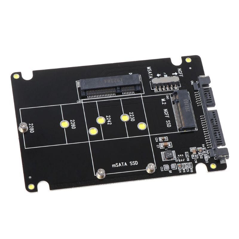 Hộp Đựng Chuyển Đổi 2 Trong 1 Msata / M.2 Ngff Sang Sata3 Cho 2.5 &quot;Ssd Pc Computer