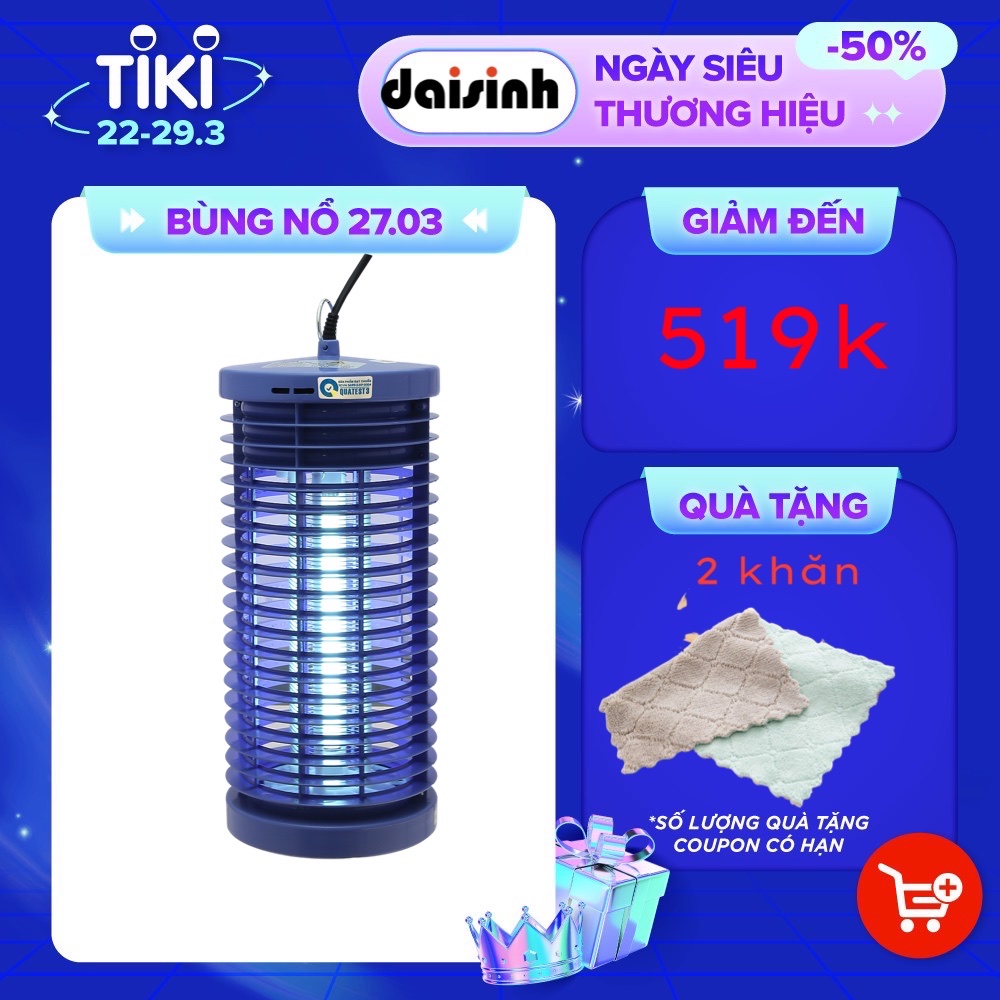 Đèn Diệt Muỗi, Ruồi, Thiêu Thân, Mối Cánh, Kiến Cánh, Côn Trùng Có Cánh Đại Sinh DS-D6 Phiên Bản 2022 - Hàng Chính Hãng