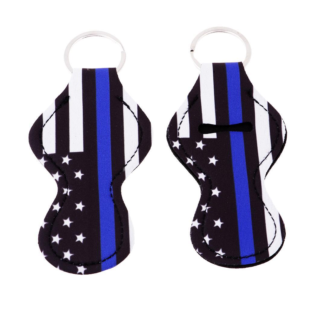 10x Cute Design Chapstick Lipstick Holder Keychain for Women Gifts -Blue