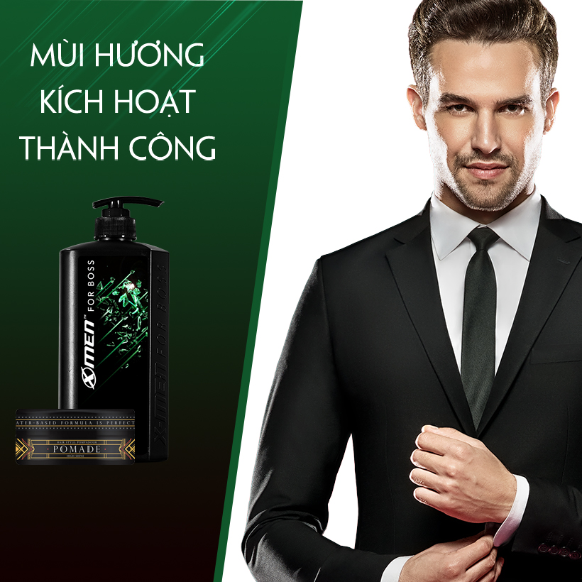 Combo Dầu gội nước hoa X-Men for Boss Motion 650g + Pomade tạo kiểu tóc X-Men For Boss High Hold 60g