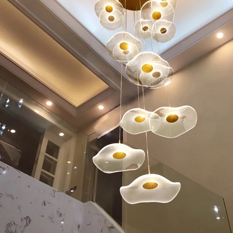 Đèn thả thông tầng Pha lê TAMOGA NOYA 5815 Đường kính 800, Dây dài 4 mét, 3 chế độ Ánh sáng