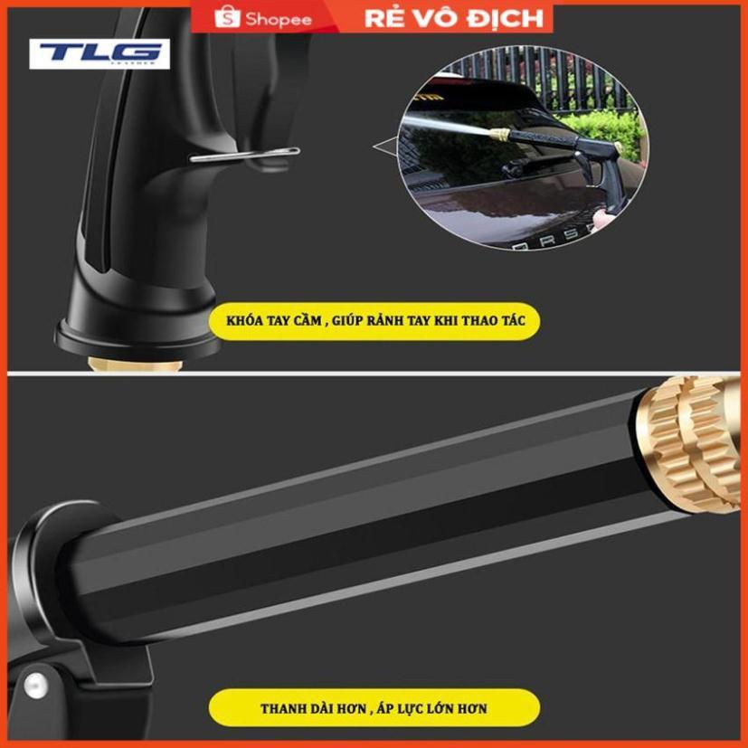 Bộ dây và vòi xịt rửa xe tưới cây tăng áp,vòi xịt rửa,vòi tưới cây 810-2498-1 (dây trắng- cút nối xanh)