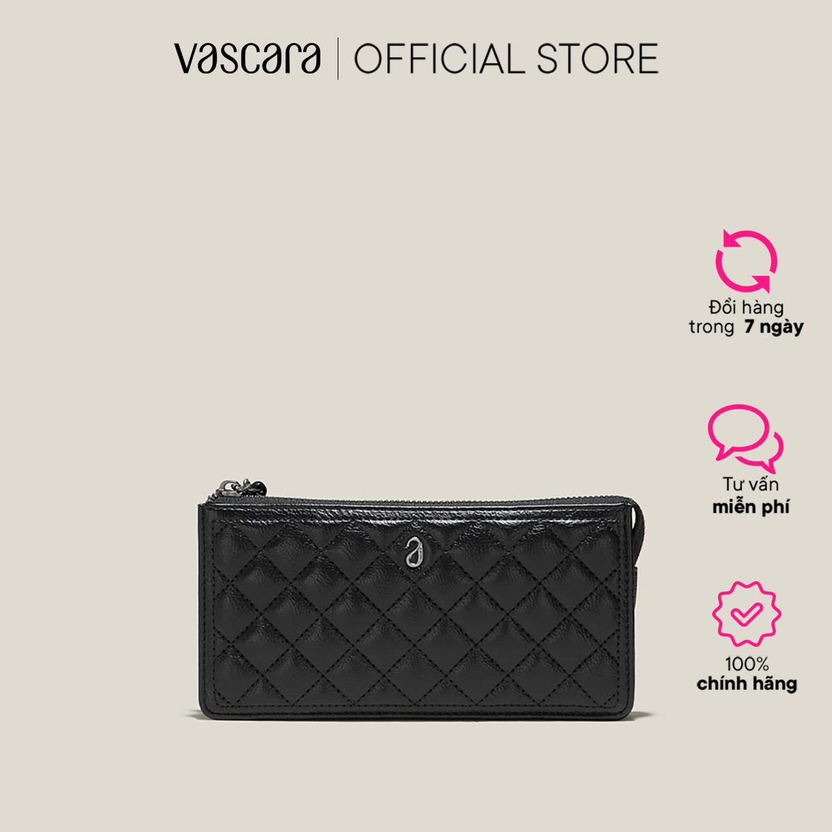 Vascara Ví Cầm Tay Caro Chần Bông Quai Dây Phối Xích - WAL 0274