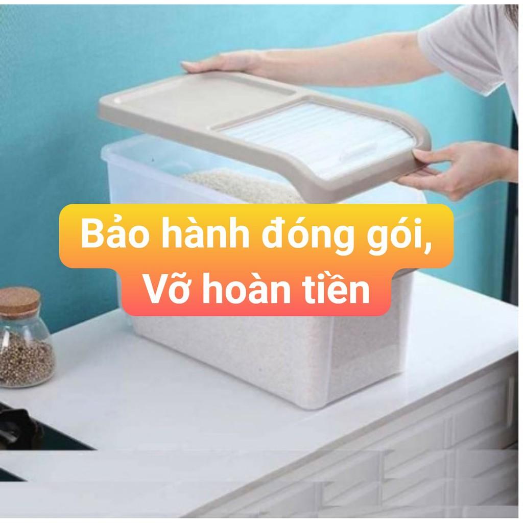 Thùng đựng gạo nhựa lúa mạch cao cấp kèm cốc chia vạch