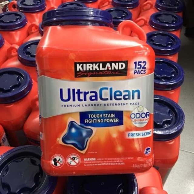 Viên Giặt Quần Áo Kháng Khuẩn Kirkland Signature Ultra Clean 152 Viên Của Mỹ