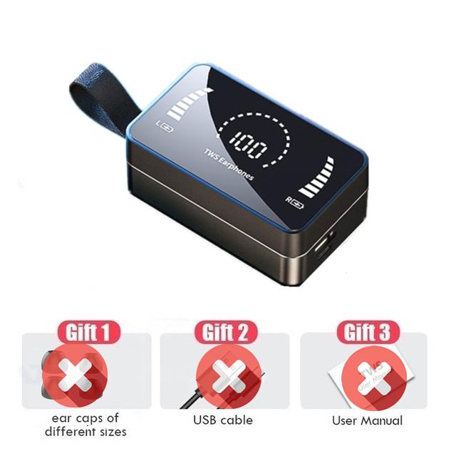 TWS Không Dây Bluetooth Tai Nghe HD Gương Màn Hình Màn Hình Hiển Thị LED Tai Nghe Nhét Tai 9D HIFI Stereo Tai Nghe Nhét Tai Tai Nghe Với 3500MAh Sạc Hộp