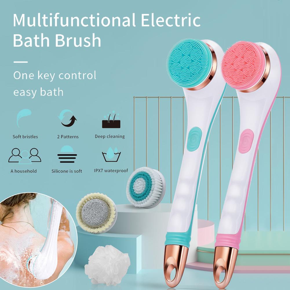 Đa chức năng -Bàn chải tắm điện, làm sạch không thấm nước, massage lưng, vòi hoa sen