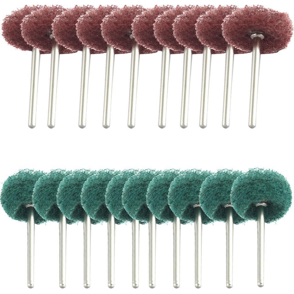 20pcs Fiber Abrasive Buffing Pad Polishing Brush Wheel for Rotary Tool Kits