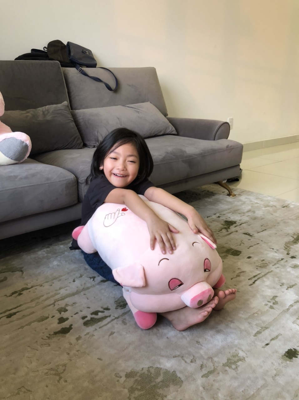 Gấu Bông Heo mắt hí Đáng Yêu Mặt Phê Sữa Dành Cho Bé size 65cm