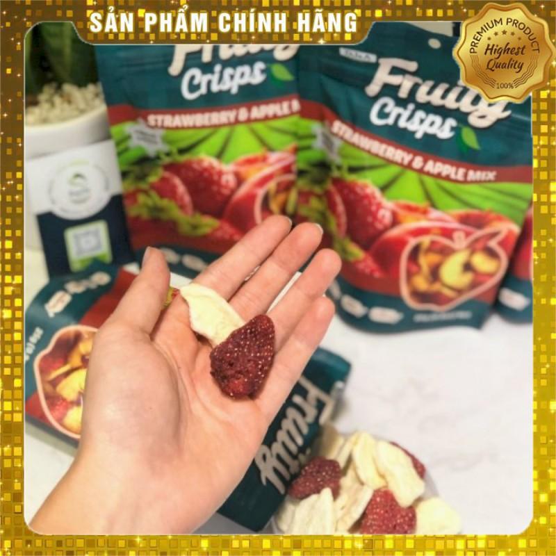 Táo & Dâu sấy giòn siêu ngon DJ&A 25gr tốt cho sức khoẻ - Fruity Crisps Apple & Strawberry Mix DJ&A