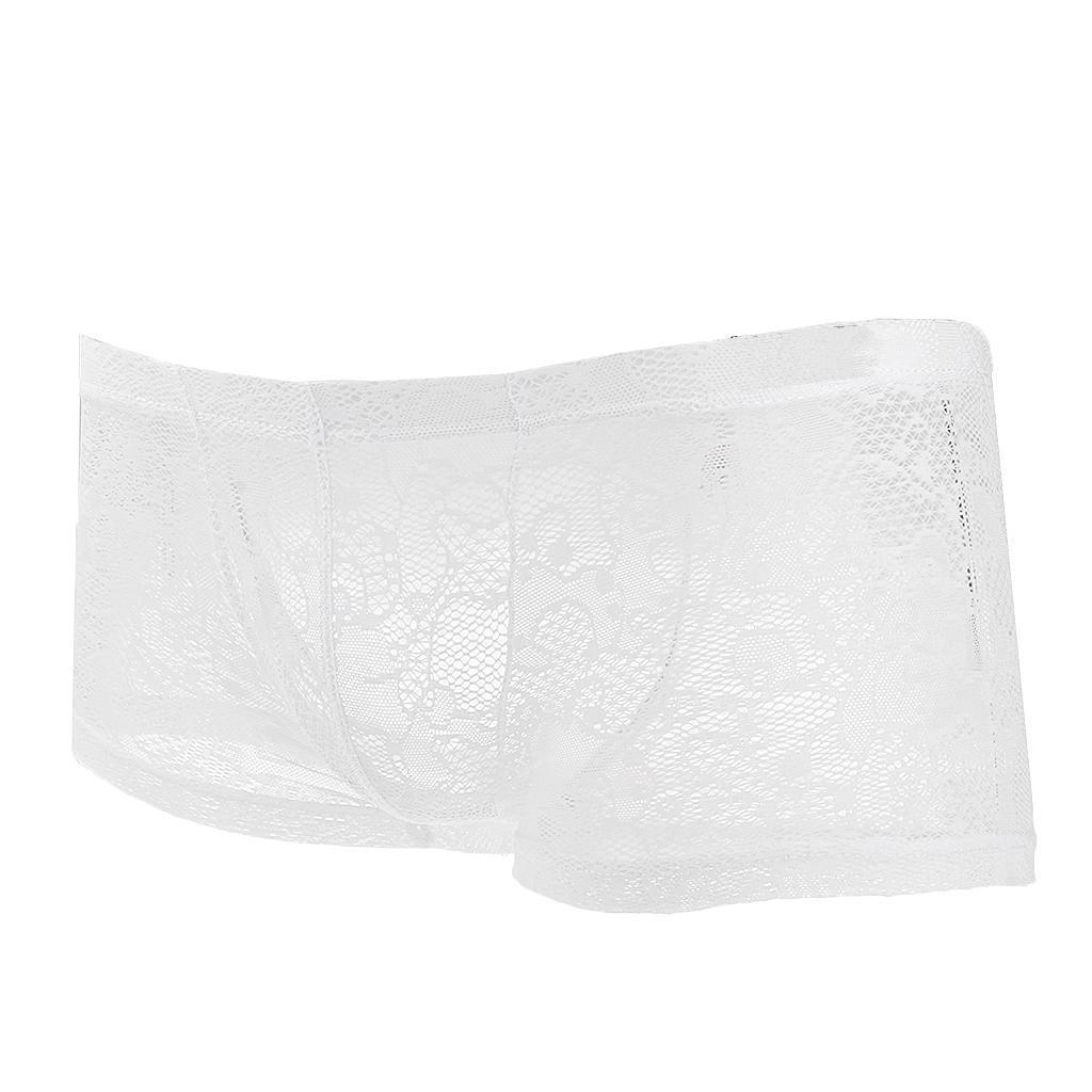 HOT Men's Lace Underwear Bulge Pouch Trunks Boxer Briefs Shorts Underpants