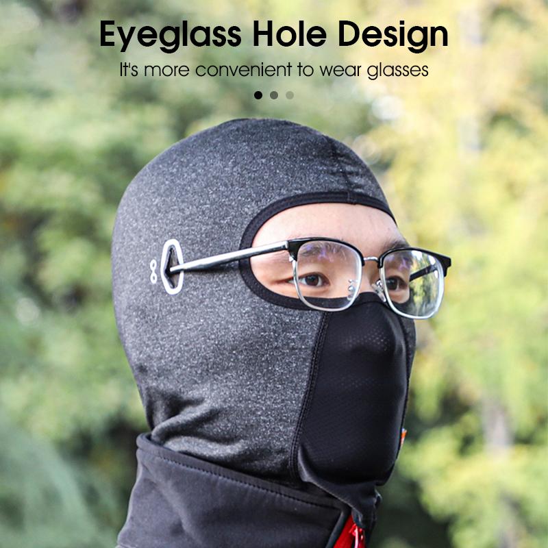 Tây đạp xe mùa đông Balaclava Cycling Cycling Map Windproof Sport Face Vỏ khăn quàng cổ Mũ xe trượt tuyết ngoài trời Color: Long Grey-Hole