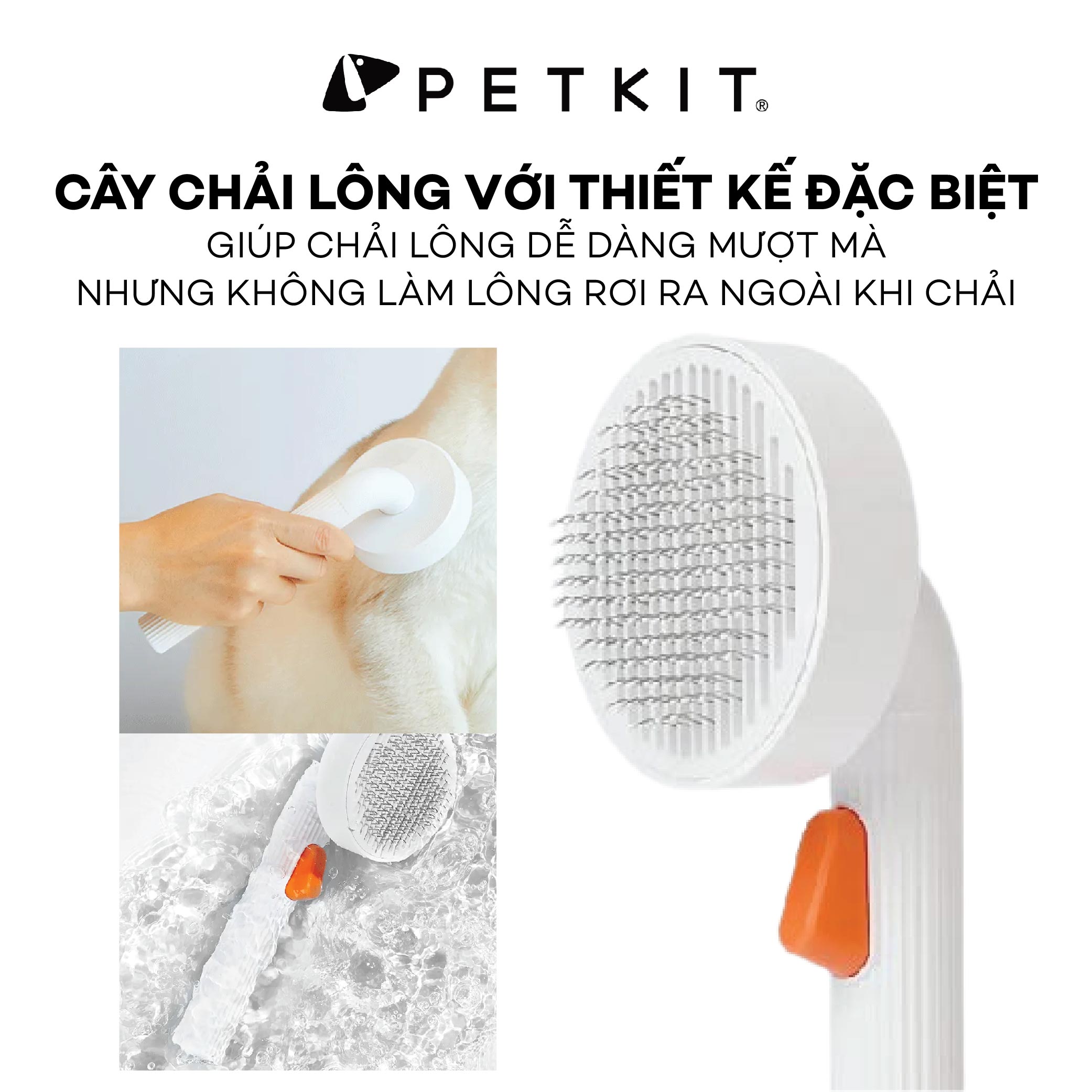 Cây Chải Lông Mèo, Lược Chải Lông Chó Mèo Petkit Pro bản 2023