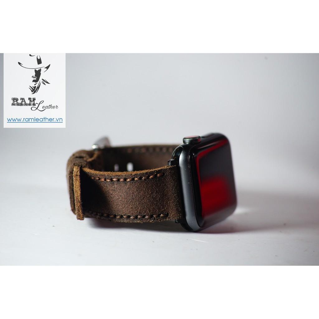 DÂY ĐỒNG HỒ DA BÒ HANDMADE - RAM MÀI NHÁM