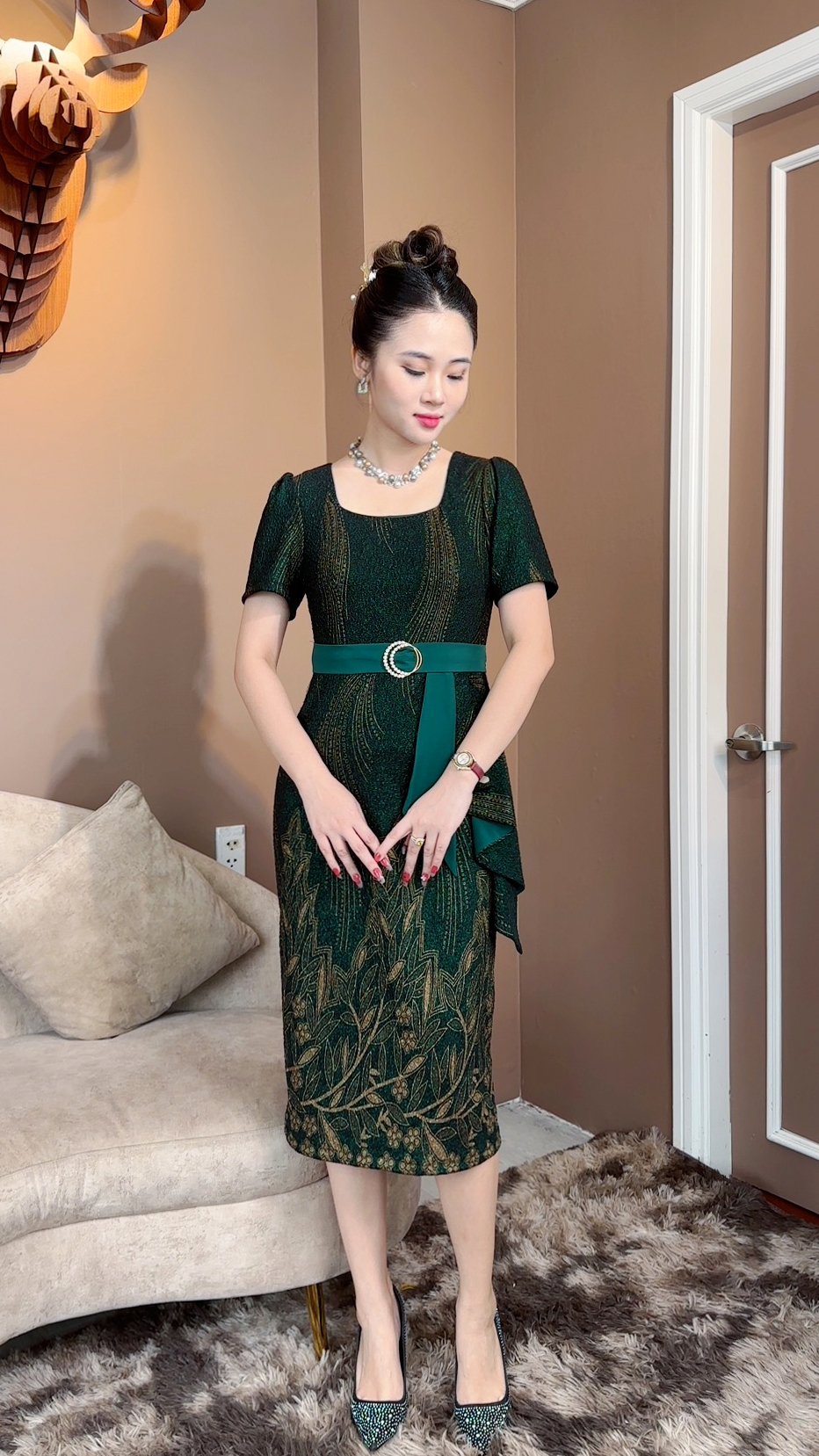 Đầm Trung Niên [ Linh Trà ] (VIP 32) Trẻ Trung Thiết Kế Trang Nhã Thanh Lịch Bigsize Đi Làm Đi Tiệc Cho Bà Cho Mẹ U50