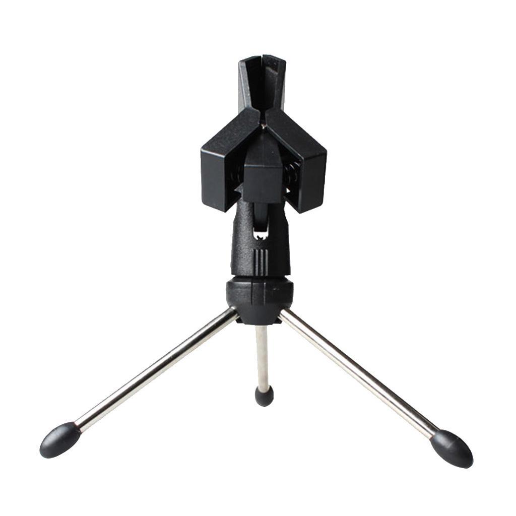 Adjustable Metal Tripod Desktop Table Mic Microphone Clamp Clip Holder Stand