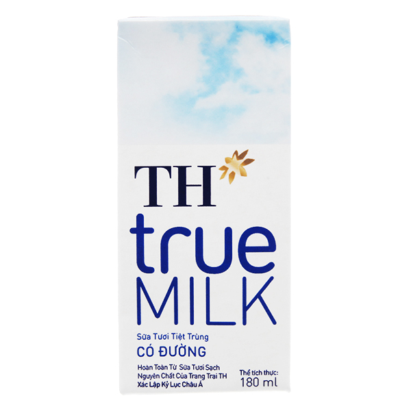 Thùng Sữa tươi tiệt trùng Có đường TH True Milk (180ml x 48 hộp)
