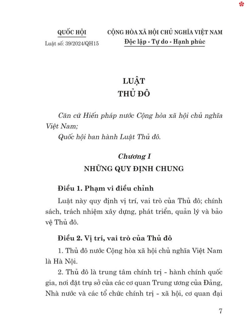 Luật thủ đô - bản in 2024