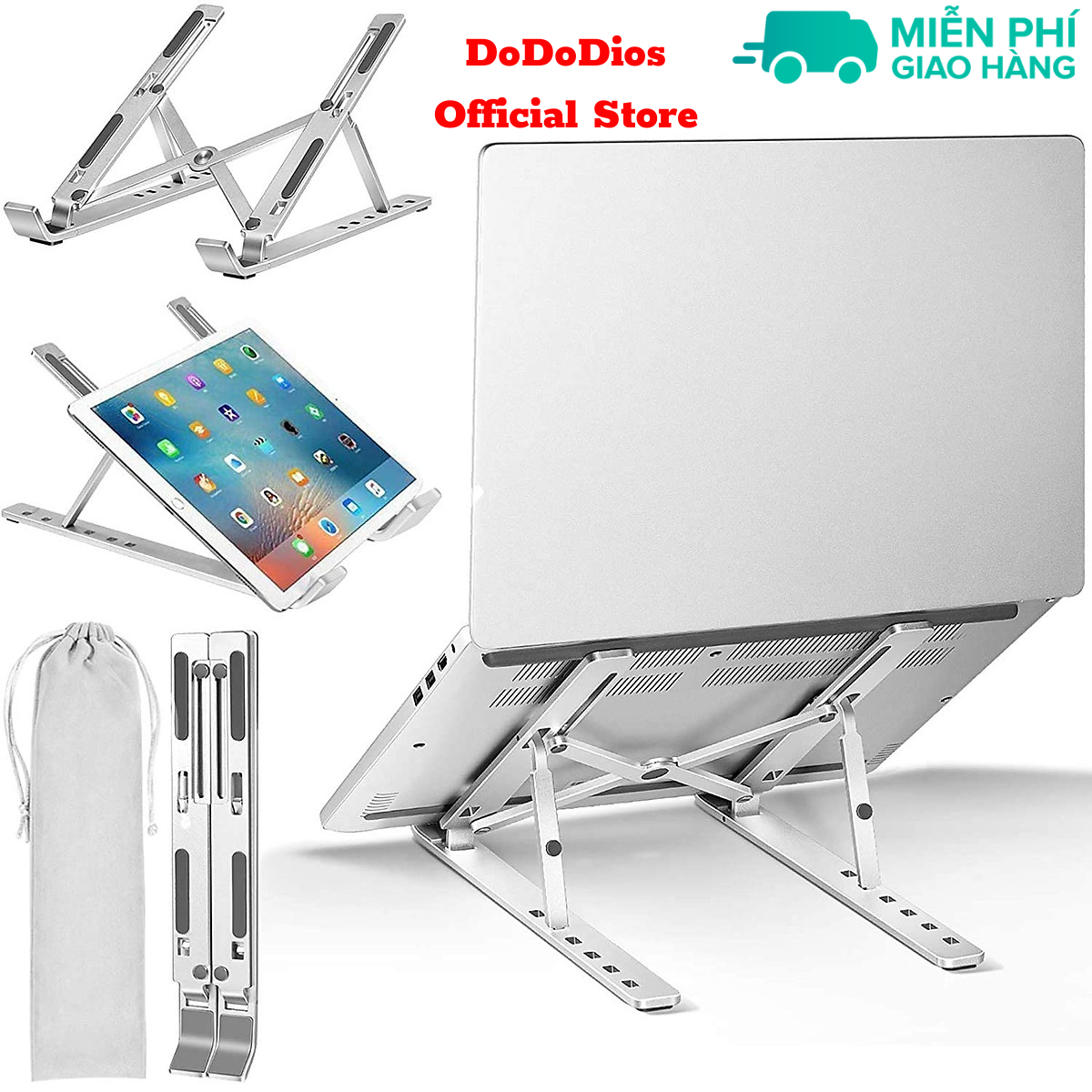 Hình ảnh Giá Đỡ Laptop DoDoDios 1X Để Bàn Dễ Dàng Gấp Gọn Hợp Kim Nhôm Cao Cấp Kèm Túi Vải Bảo Hành 12 Tháng - Hàng chính hãng DoDoDios