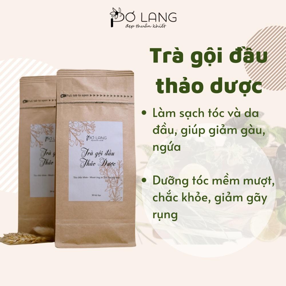 Trà gội đầu kích thích mọc tóc Thảo mộc Pơ Lang gói 30 túi lọc (Giảm rụng tóc, kích thích mọc tóc, dưỡng tóc mềm mượt)