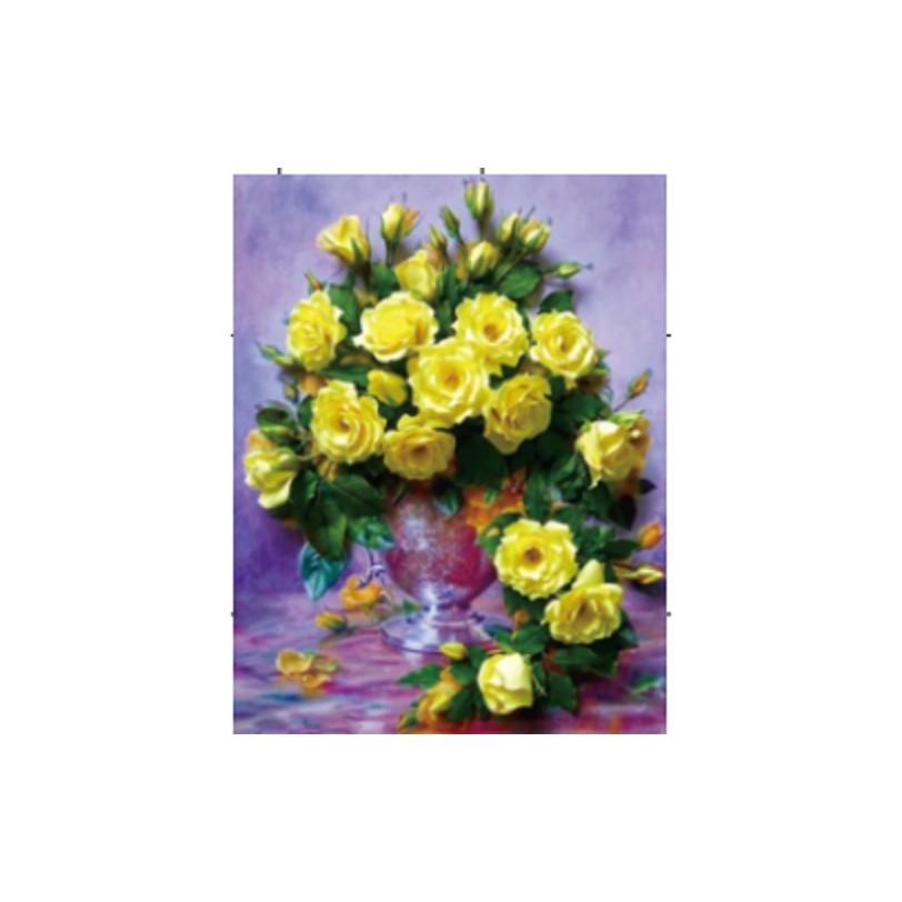 Tranh thêu hoa hồng vàng - LV3212