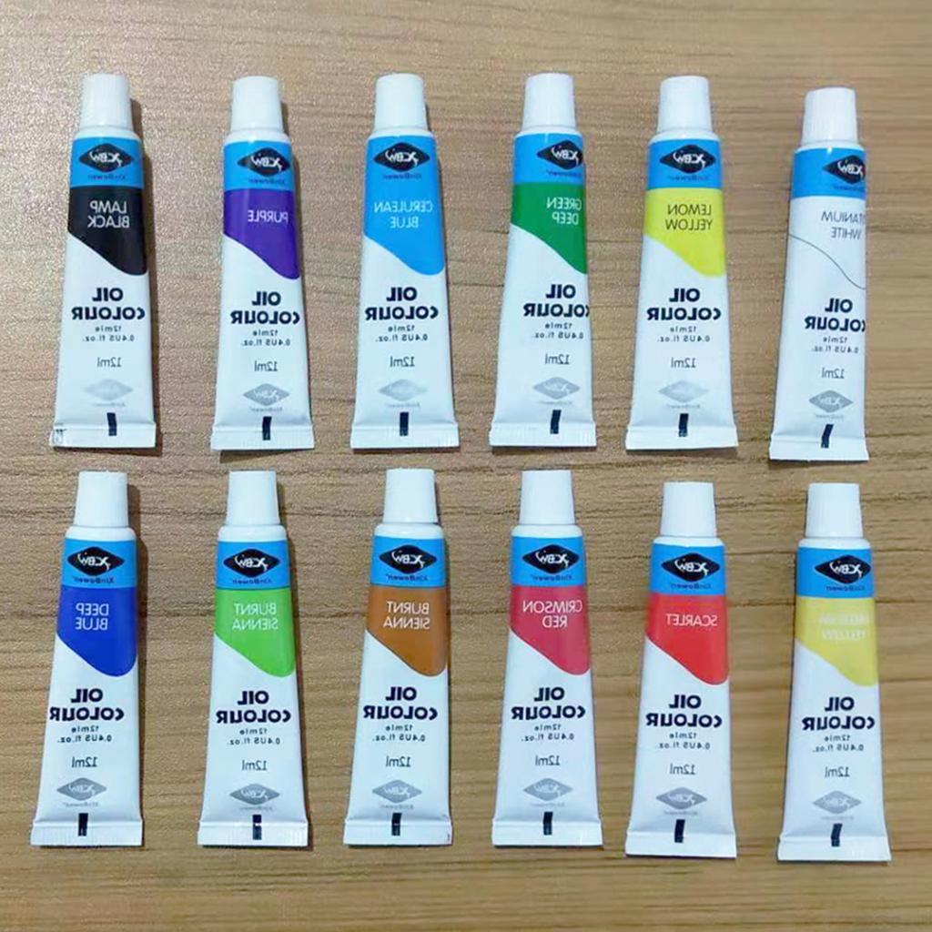 Tube Acrylic Paint Set Pigment Art Painting Drawing Tools Brushes Palette