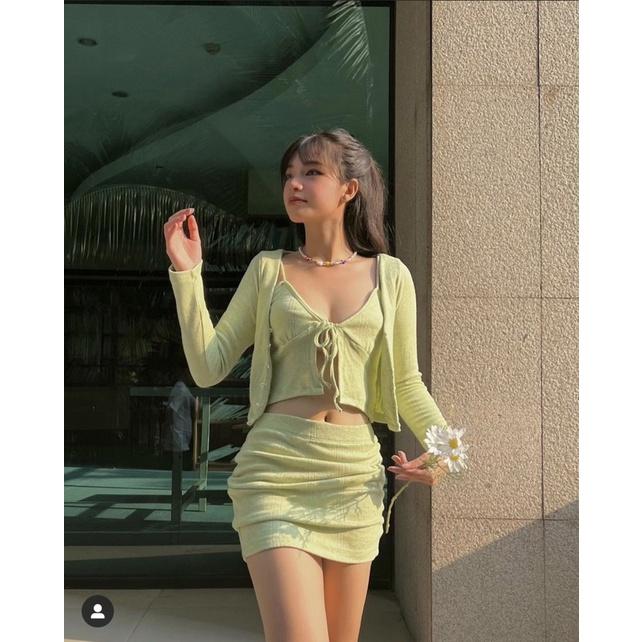 SET 3 ÁO CHÂN VÁY SEXY MÀU BƠ