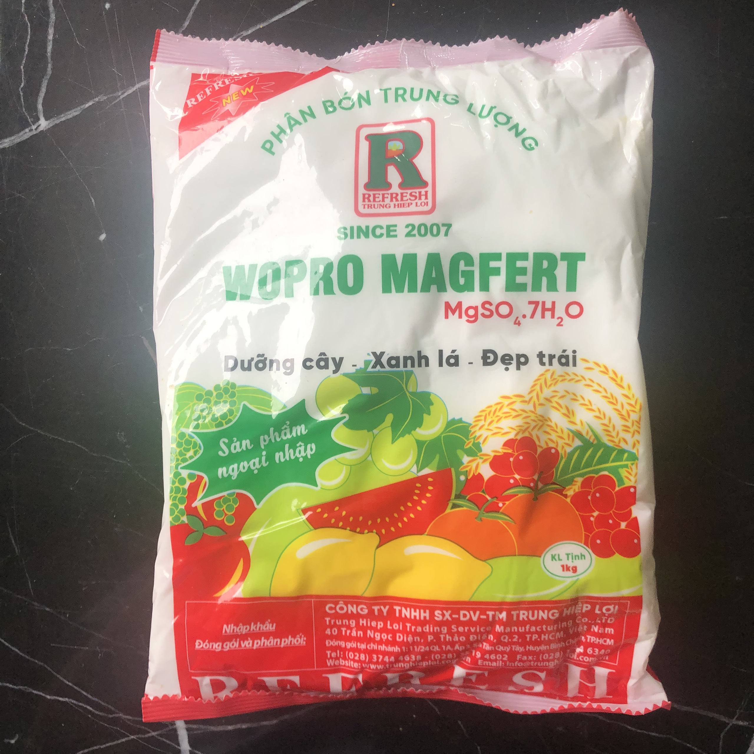 Phân bón Magie sunphat dưỡng cây, xanh lá, tăng sức đề kháng MAGIE PLUS 1KG