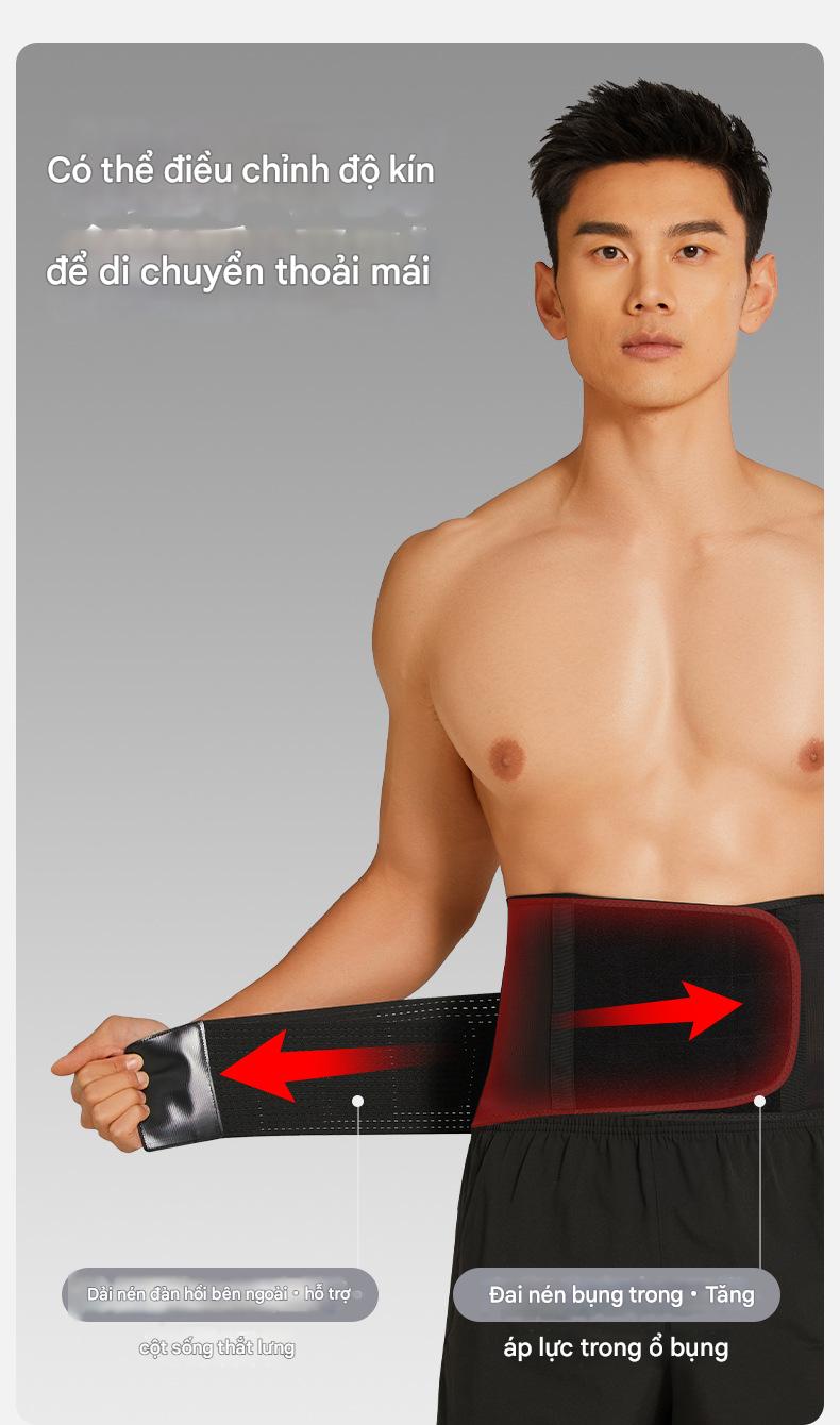 Đai Quấn Lưng Cột Sống Hỗ Trợ Chữa Thoát Vị,Tập Thể Thao,Đau Lưng Có 4 Xương Trợ Lực Chính Hãng Đại Nam Sport