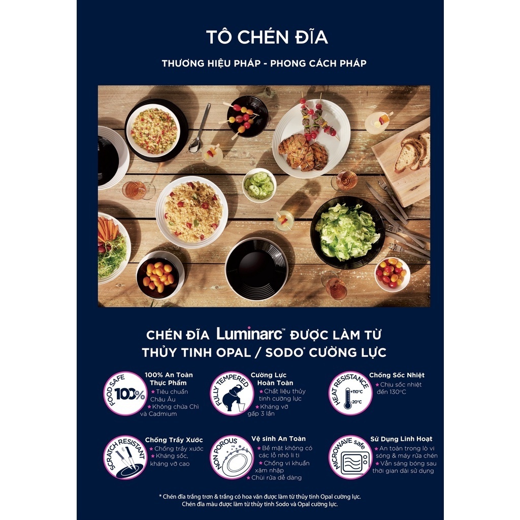 Đĩa Chấm Thủy Tinh Luminarc Diwali Trianon Trắng 11cm - 1 đĩa - N3649