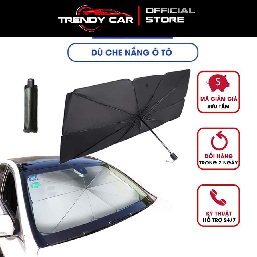 Dù che nắng ô tô 4 5 7 chỗ, ô chắn nắng kính lái ô tô vải dù cán kim loại cacbon chống tia uv