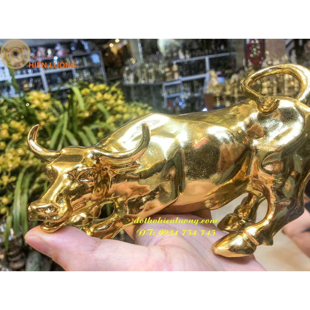 Tượng Trâu Chiến Mạ Vàng 24K Dài 20cm- Tượng Trâu Bản Tin Tài Chính