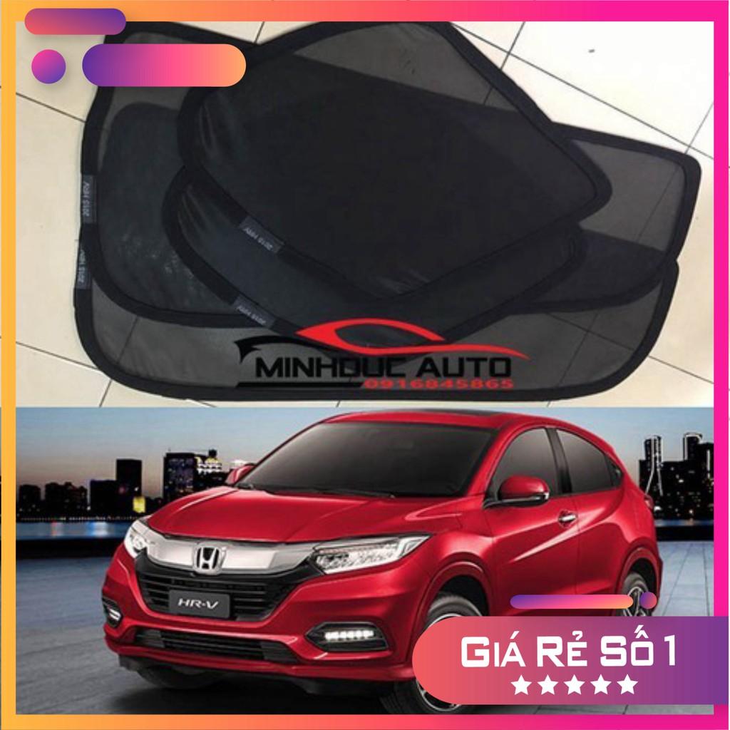 Rèm che nắng xe dành cho Honda HRV 2018-2021 , bộ 4 miếng chắn nắng xe ô tô vải lưới gắn nam châm hút