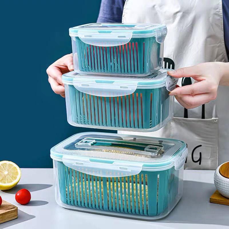 SET 5 HỘP KÈM RỔ CÓ NẮP ĐỂ TỦ LẠNH TIỆN LỢI