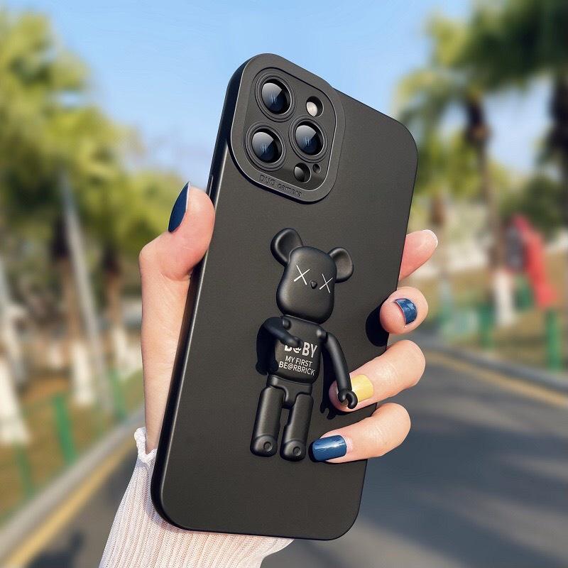 Ốp Silicon Hình Gấu có giá đỡ Cho 13 Pro Max 12 Pro Max 11 X XS Max Xr 7/8Plus 6g/6P