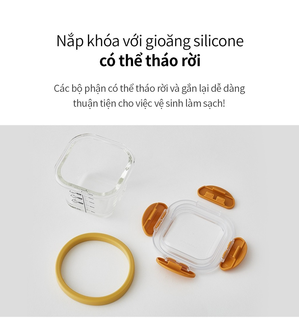 Bộ 3 hộp thủy tinh đựng thức ăn dặm cho bé Lock&amp;Lock 230ml x 3 hộp LLG508S3 - Hàng chính hãng, có vạch chia - JoyMall