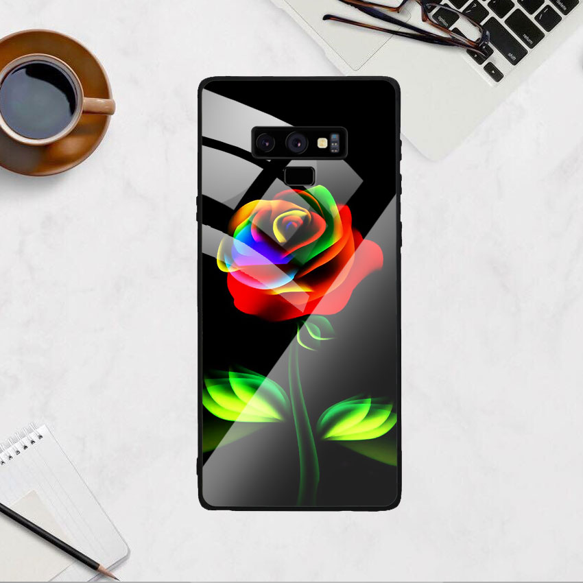 Ốp Lưng Kính Cường Lực cho điện thoại Samsung Galaxy Note 9 - Rose 11