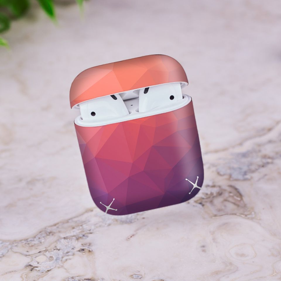 Miếng dán skin chống bẩn cho tai nghe AirPods in hình Vân kim cương - BG0001 (bản không dây 1 và 2)