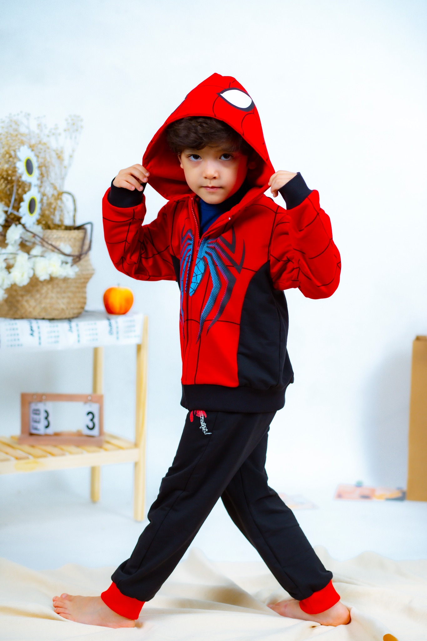 Bộ quần áo Hoodie cho bé - Spider-man,19-21kg, 105-110cm