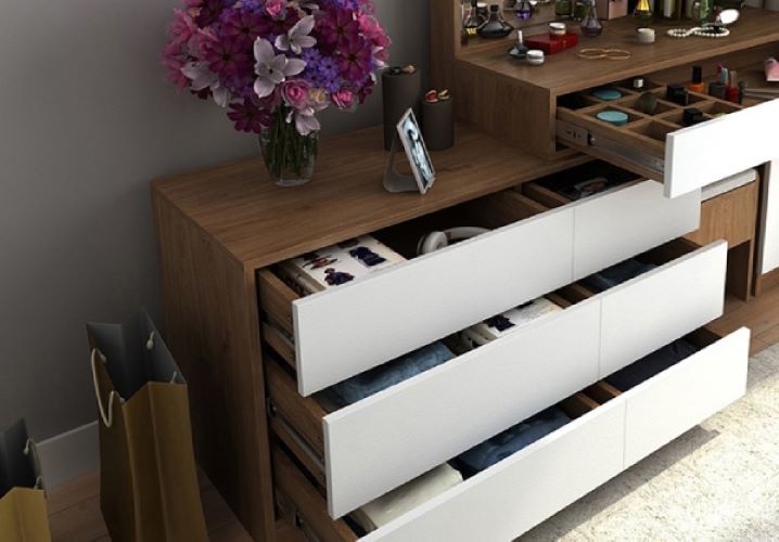 Bàn Trang Điểm Gỗ Thông Minh Ngăn Chứa Rộng Rãi 200x40x136cm Kèm Ghế Đa Năng Tiện Lợi