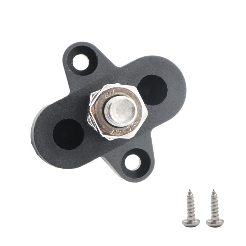 Truck Boat Bus Bar Single M8 Terminal Positive Power Distribution Stud Black