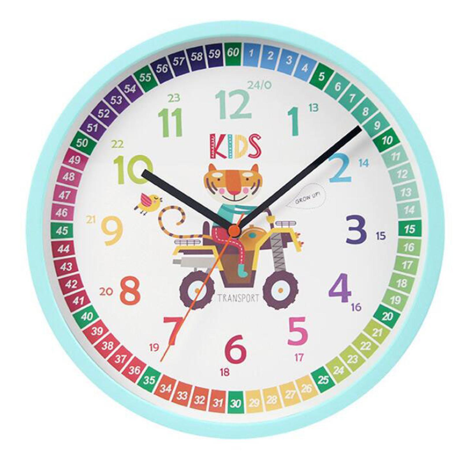 10" Analog Clock for Kids Teaching Clock Silent for Kids School Home Teachers Living Room